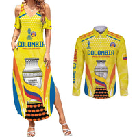 Colombia Champion Football Custom Couples Matching Summer Maxi Dress and Long Sleeve Button Shirt Los Cafeteros Somos Campeones LT9 - Wonder Print Shop