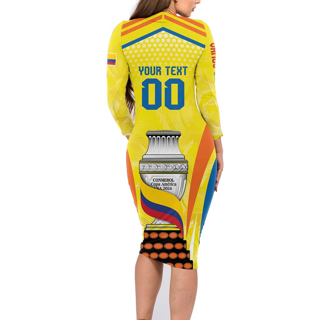 Colombia Champion Football Custom Family Matching Long Sleeve Bodycon Dress and Hawaiian Shirt Los Cafeteros Somos Campeones LT9 - Wonder Print Shop