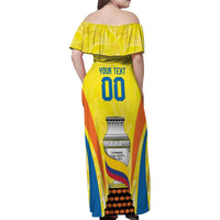 Colombia Champion Football Custom Family Matching Off Shoulder Maxi Dress and Hawaiian Shirt Los Cafeteros Somos Campeones LT9 - Wonder Print Shop
