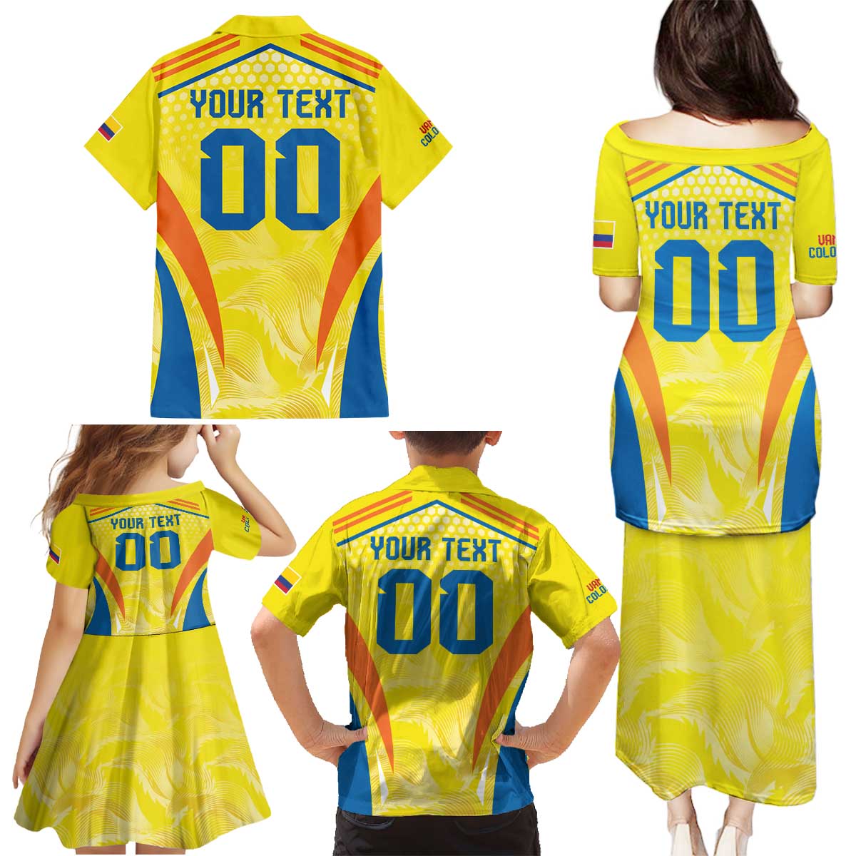 Colombia Champion Football Custom Family Matching Puletasi and Hawaiian Shirt Los Cafeteros Somos Campeones - Wonder Print Shop