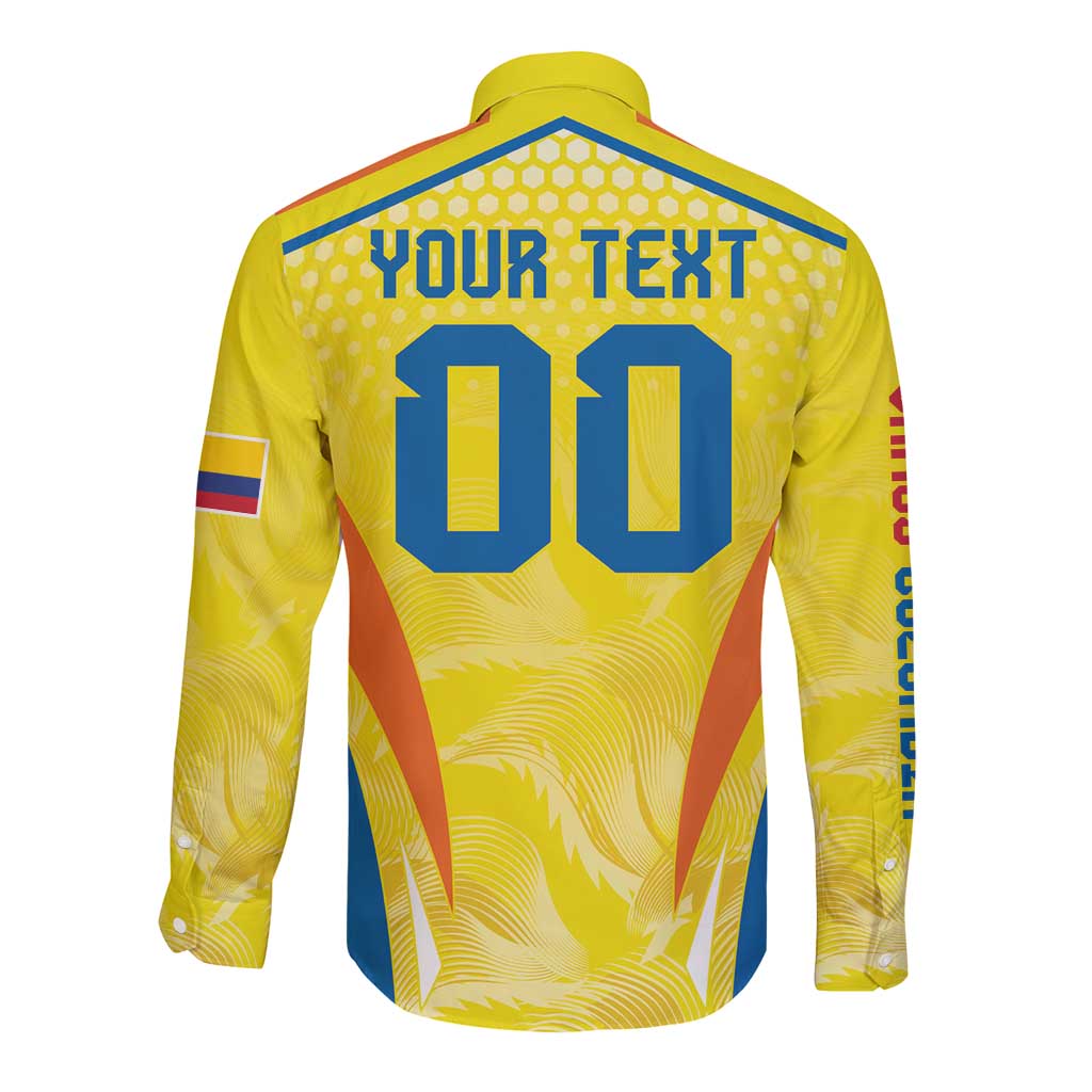 Colombia Champion Football Custom Long Sleeve Button Shirt Los Cafeteros Somos Campeones - Wonder Print Shop