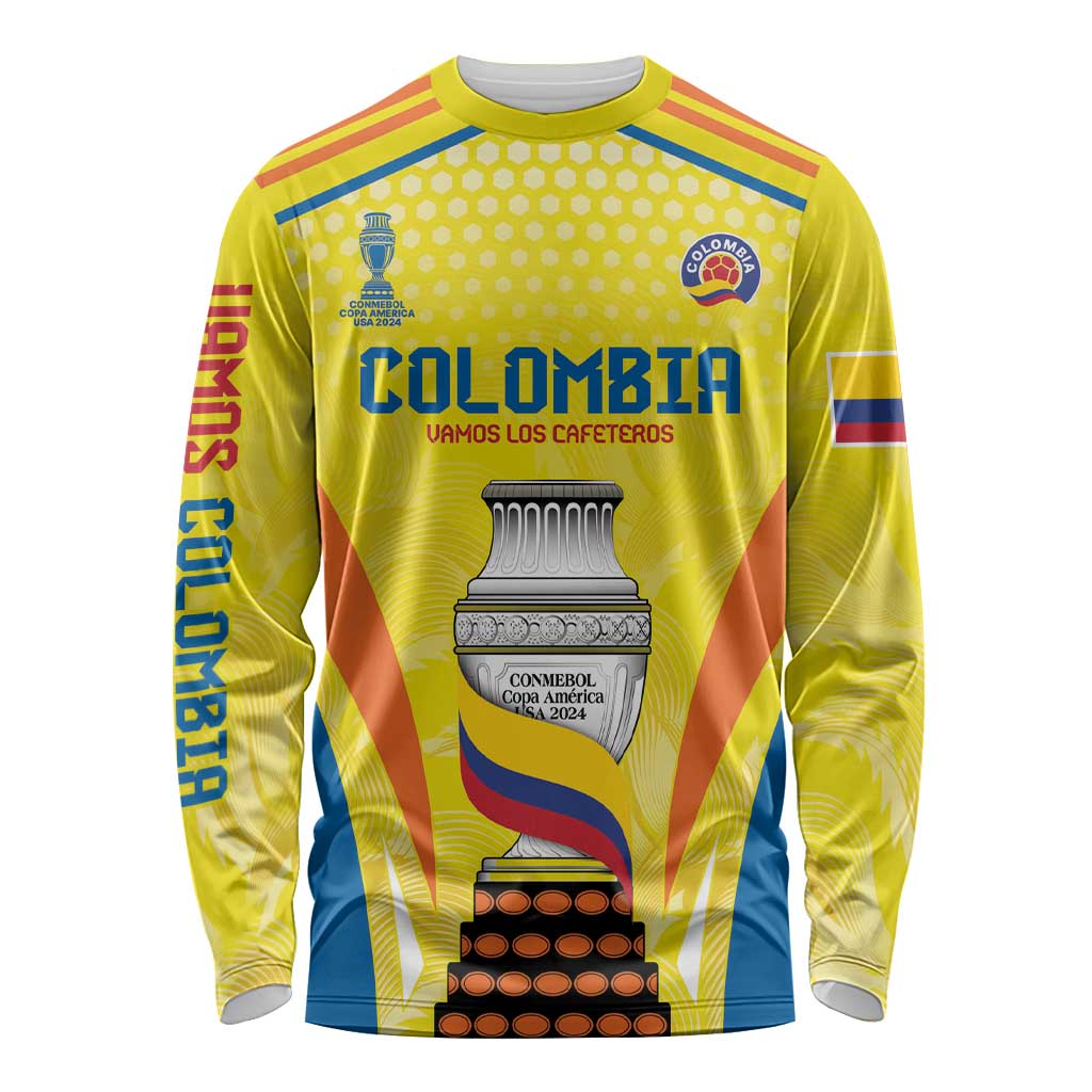 Colombia Champion Football Custom Long Sleeve Shirt Los Cafeteros Somos Campeones - Wonder Print Shop