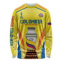 Colombia Champion Football Custom Long Sleeve Shirt Los Cafeteros Somos Campeones - Wonder Print Shop