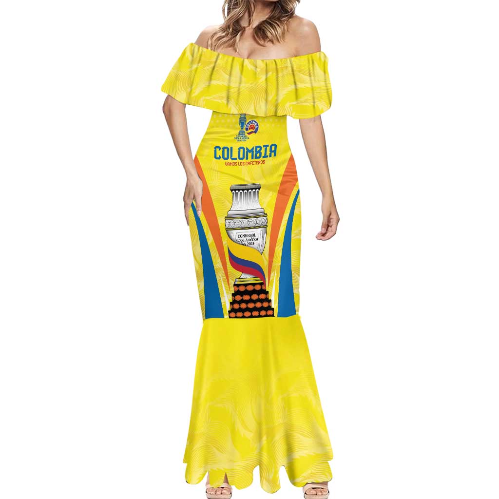 Colombia Champion Football Custom Mermaid Dress Los Cafeteros Somos Campeones - Wonder Print Shop