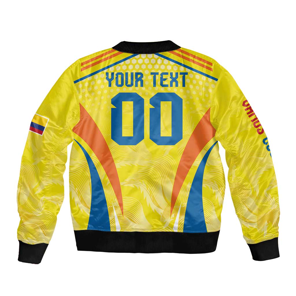 Colombia Champion Football Custom Sleeve Zip Bomber Jacket Los Cafeteros Somos Campeones - Wonder Print Shop