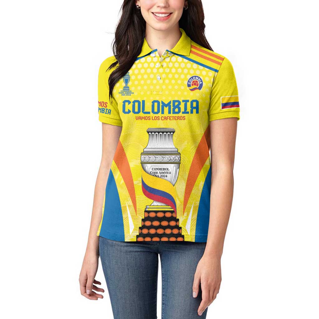 Colombia Champion Football Custom Women Polo Shirt Los Cafeteros Somos Campeones - Wonder Print Shop