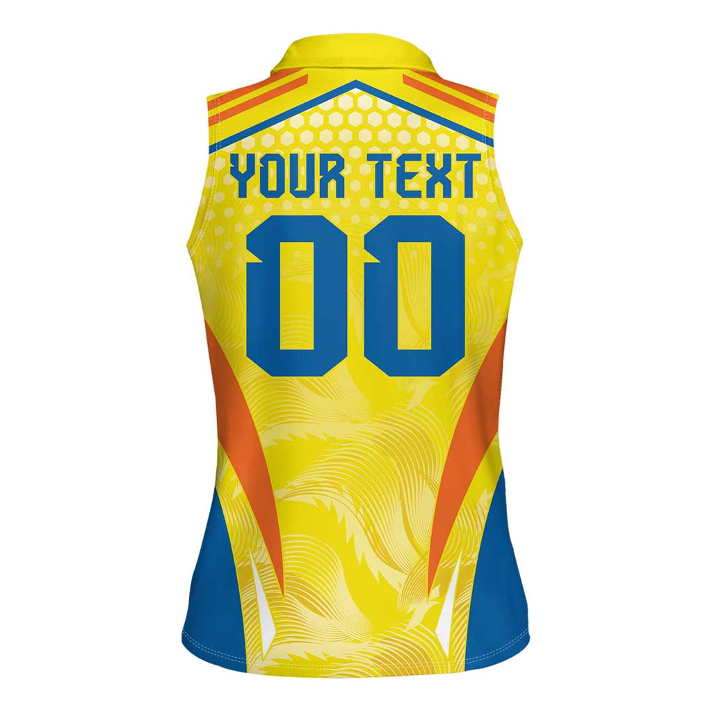 Colombia Champion Football Custom Women Sleeveless Polo Shirt Los Cafeteros Somos Campeones - Wonder Print Shop