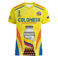 Colombia Champion Football Custom Women V-Neck T-Shirt Los Cafeteros Somos Campeones - Wonder Print Shop