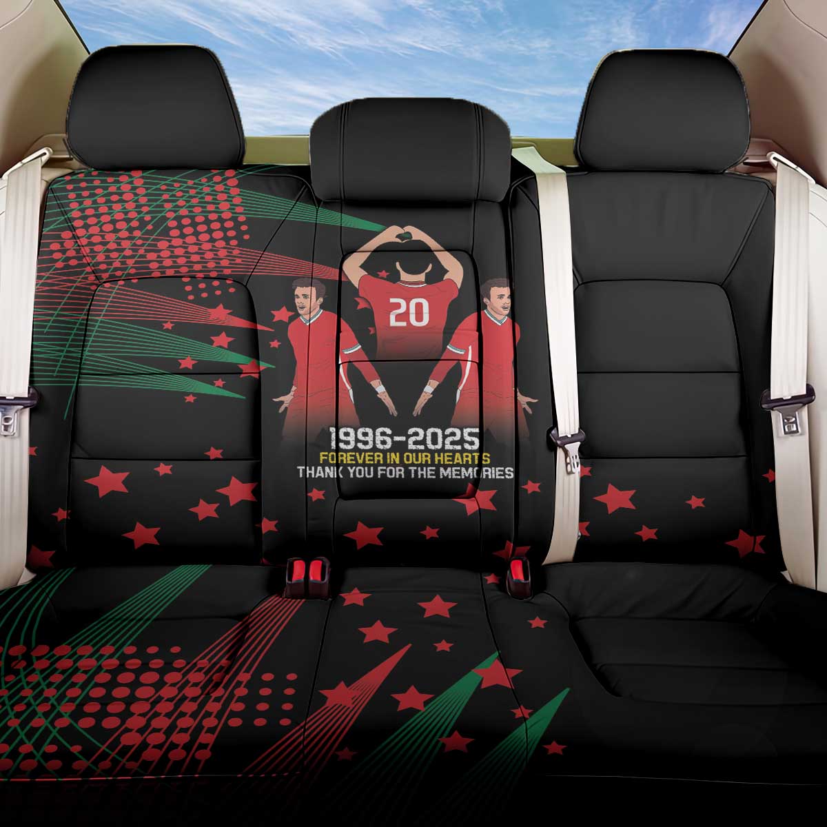 Portuguese Footballer Memorial Back Car Seat Cover 1996-2025 Forever In Our Hearts - Wonder Print Shop