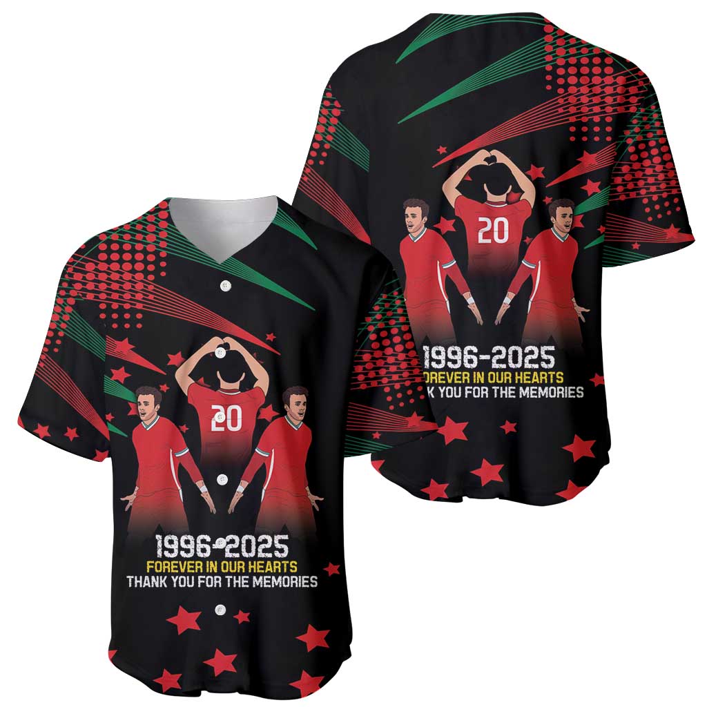Portuguese Footballer Memorial Baseball Jersey 1996-2025 Forever In Our Hearts - Wonder Print Shop
