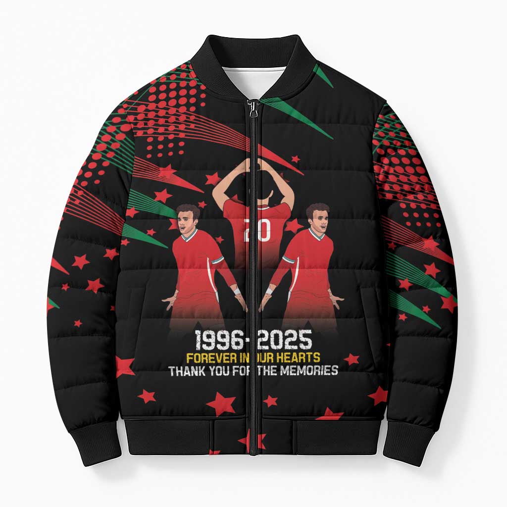 Portuguese Footballer Memorial Bomber Puffer Jacket 1996-2025 Forever In Our Hearts - Wonder Print Shop