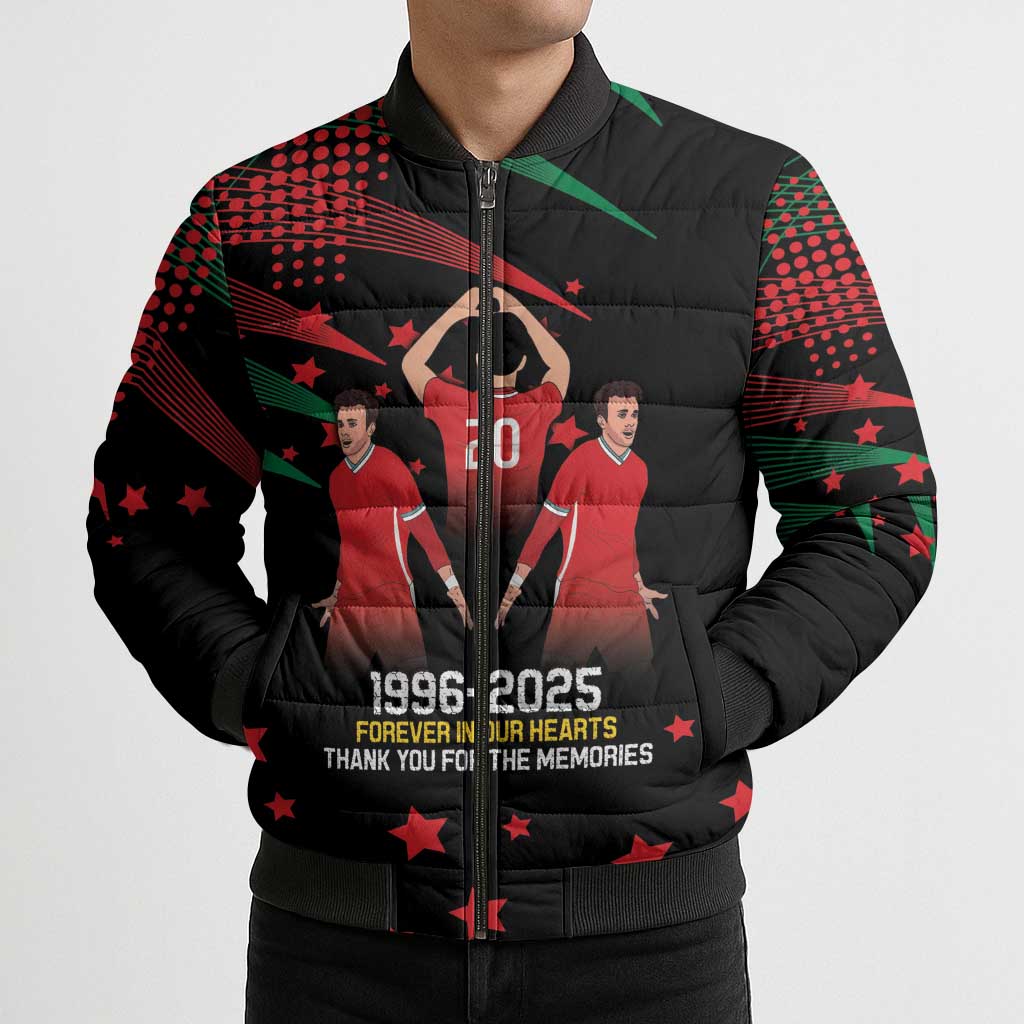 Portuguese Footballer Memorial Bomber Puffer Jacket 1996-2025 Forever In Our Hearts - Wonder Print Shop