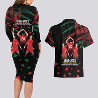 Portuguese Footballer Memorial Couples Matching Long Sleeve Bodycon Dress and Hawaiian Shirt 1996-2025 Forever In Our Hearts - Wonder Print Shop