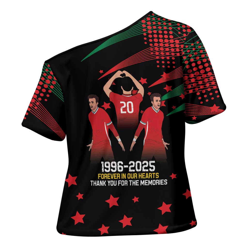 Portuguese Footballer Memorial Cross Shoulder Shirt 1996-2025 Forever In Our Hearts - Wonder Print Shop