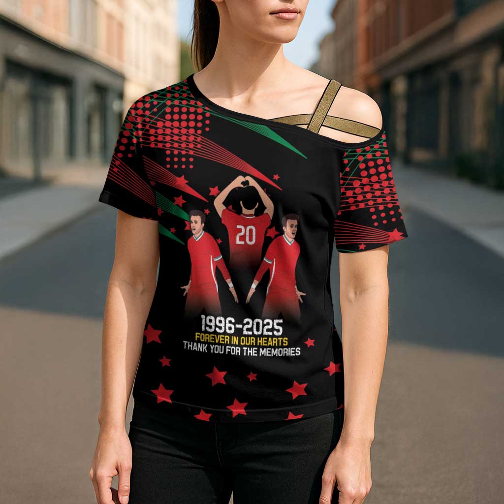 Portuguese Footballer Memorial Cross Shoulder Shirt 1996-2025 Forever In Our Hearts - Wonder Print Shop