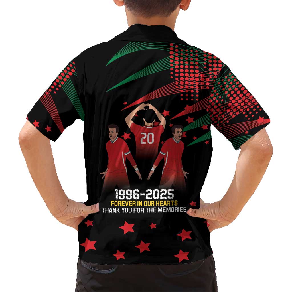 Portuguese Footballer Memorial Family Matching Long Sleeve Bodycon Dress and Hawaiian Shirt 1996-2025 Forever In Our Hearts - Wonder Print Shop