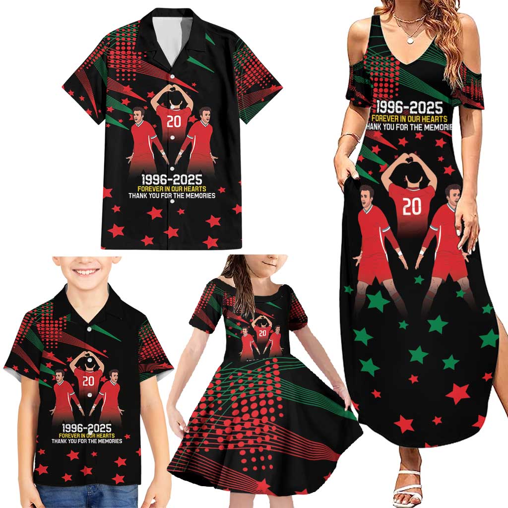 Portuguese Footballer Memorial Family Matching Summer Maxi Dress and Hawaiian Shirt 1996-2025 Forever In Our Hearts - Wonder Print Shop