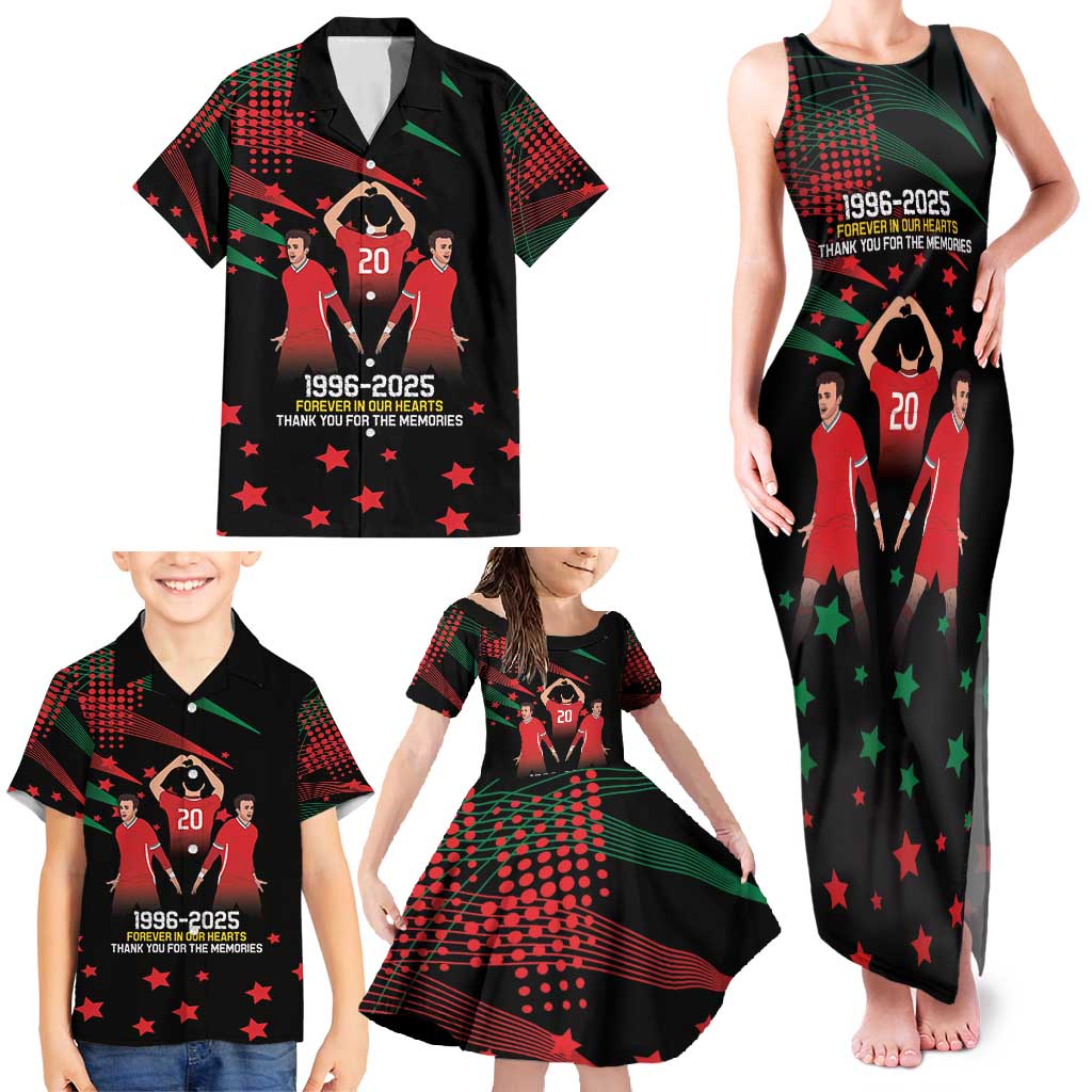 Portuguese Footballer Memorial Family Matching Tank Maxi Dress and Hawaiian Shirt 1996-2025 Forever In Our Hearts - Wonder Print Shop