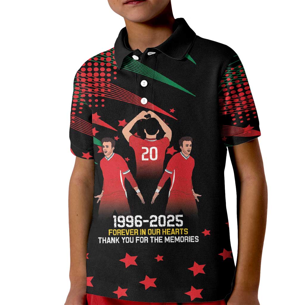 Portuguese Footballer Memorial Kid Polo Shirt 1996-2025 Forever In Our Hearts - Wonder Print Shop