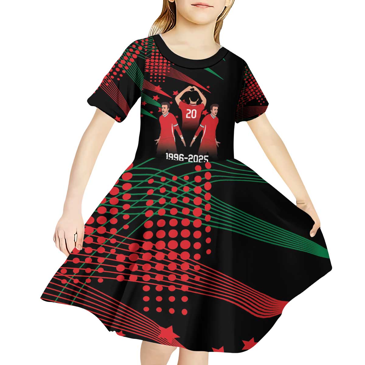 Portuguese Footballer Memorial Kid Short Sleeve Dress 1996-2025 Forever In Our Hearts - Wonder Print Shop