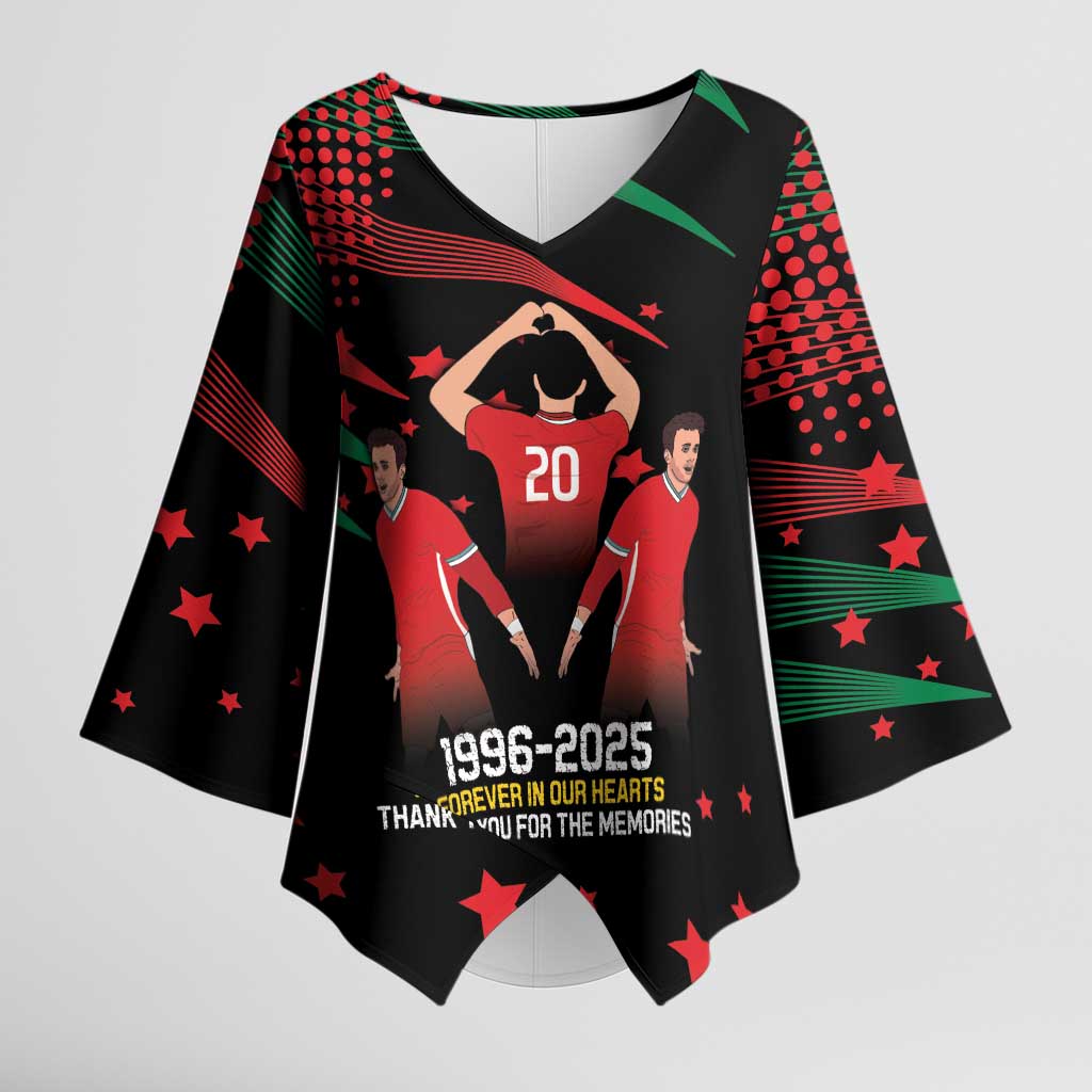 Portuguese Footballer Memorial Kimono Sleeve Blouse 1996-2025 Forever In Our Hearts - Wonder Print Shop