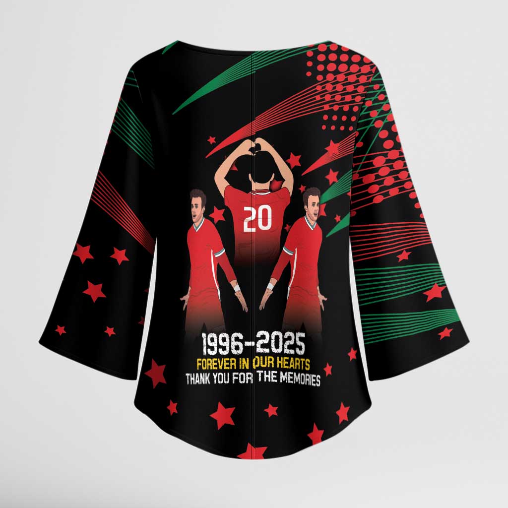 Portuguese Footballer Memorial Kimono Sleeve Blouse 1996-2025 Forever In Our Hearts - Wonder Print Shop