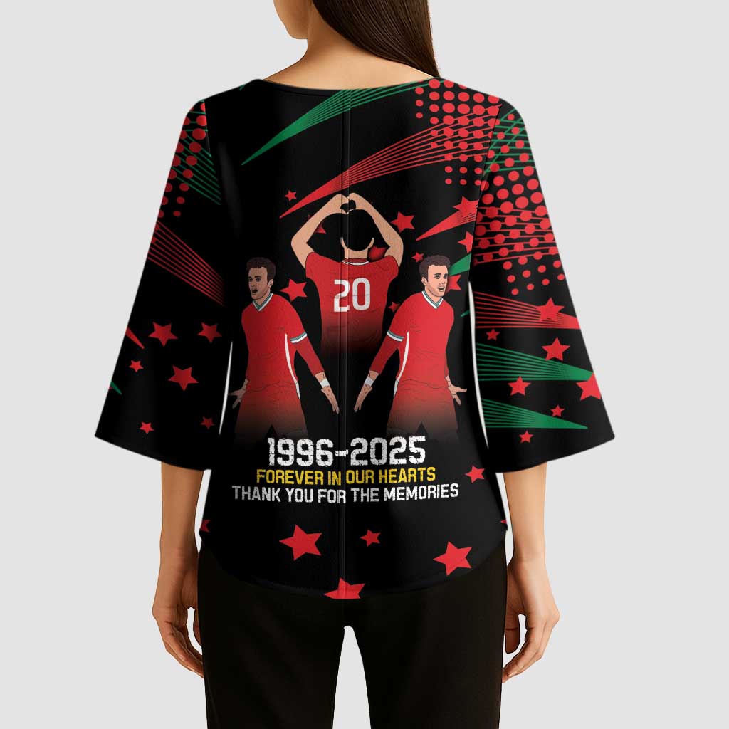 Portuguese Footballer Memorial Kimono Sleeve Blouse 1996-2025 Forever In Our Hearts - Wonder Print Shop