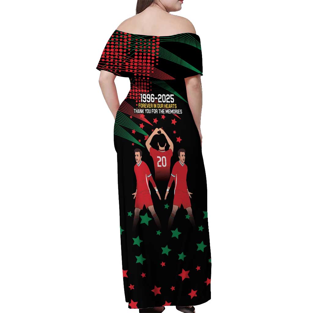 Portuguese Footballer Memorial Off Shoulder Maxi Dress 1996-2025 Forever In Our Hearts - Wonder Print Shop
