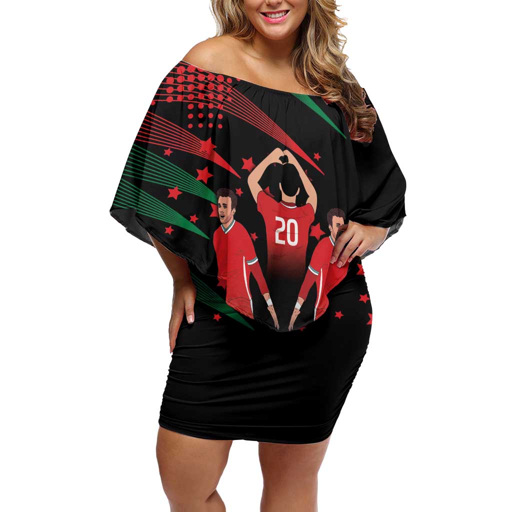 Portuguese Footballer Memorial Off Shoulder Short Dress 1996-2025 Forever In Our Hearts - Wonder Print Shop