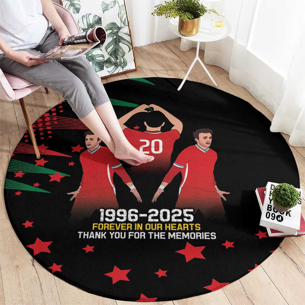 Portuguese Footballer Memorial Round Carpet 1996-2025 Forever In Our Hearts - Wonder Print Shop