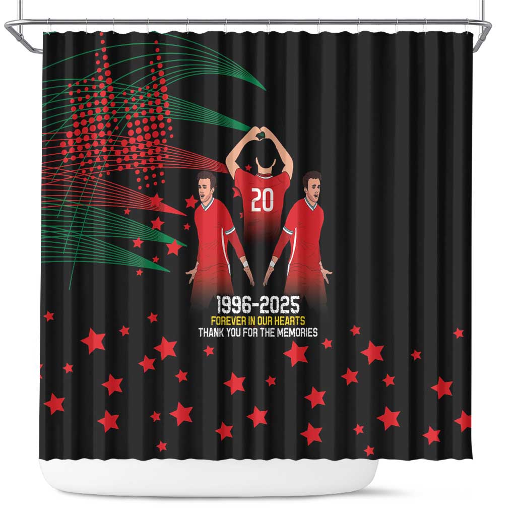 Portuguese Footballer Memorial Shower Curtain 1996-2025 Forever In Our Hearts - Wonder Print Shop