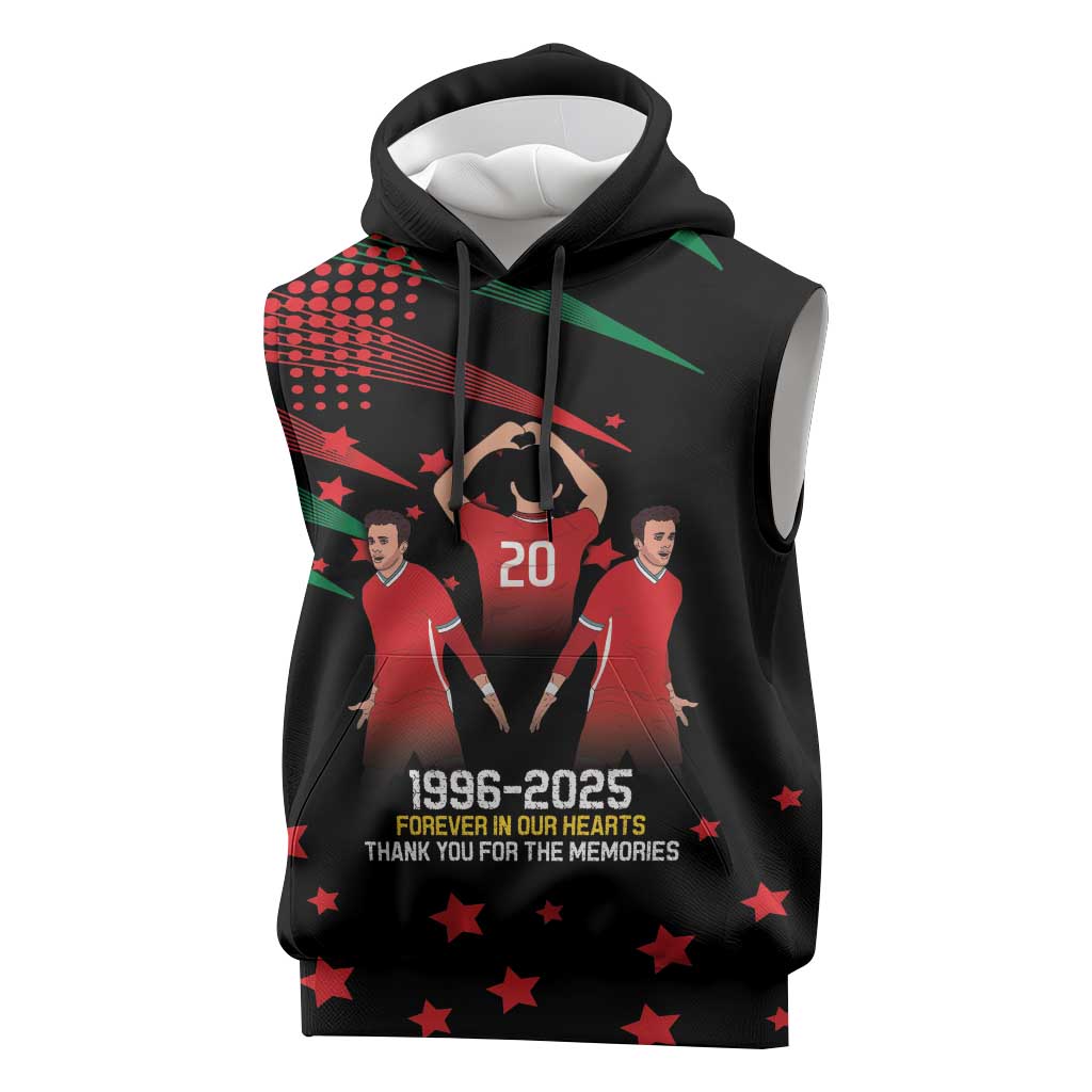Portuguese Footballer Memorial Sleeveless Hoodie 1996-2025 Forever In Our Hearts - Wonder Print Shop