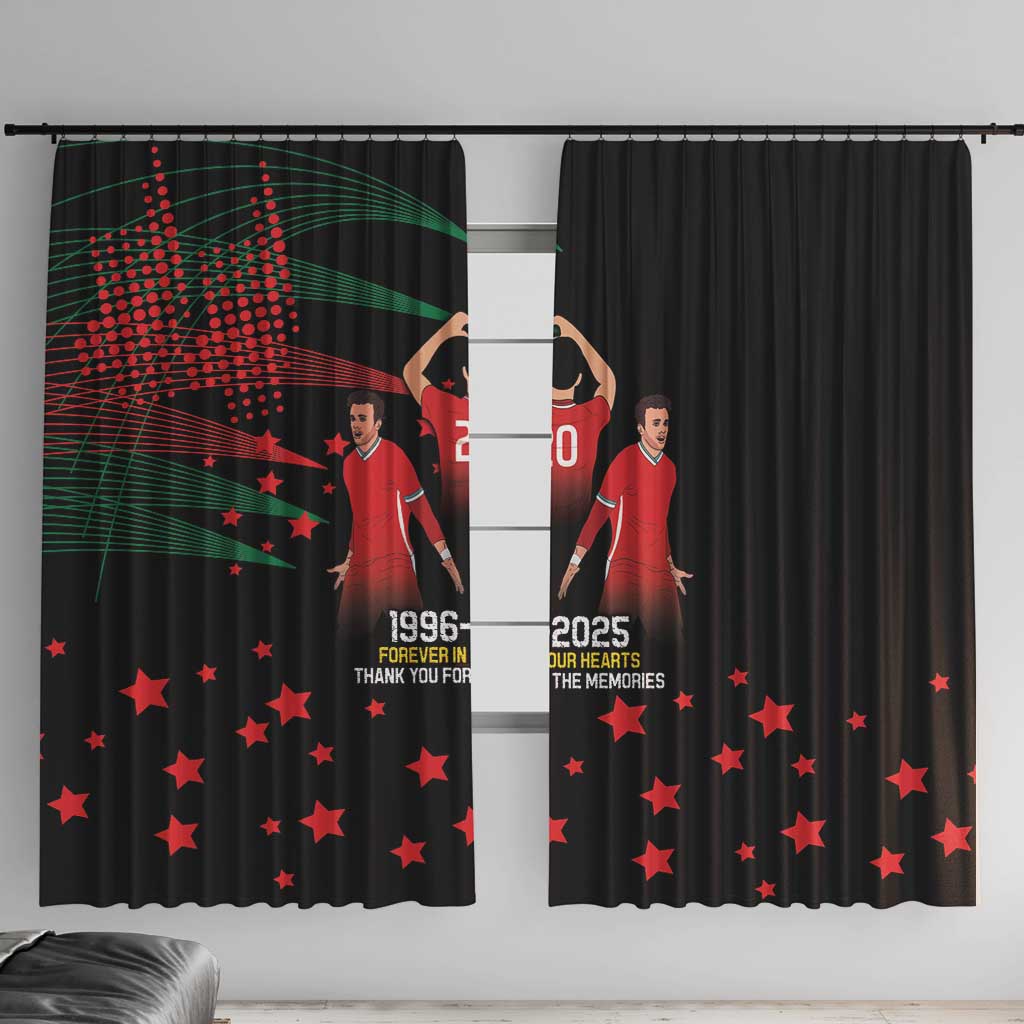 Portuguese Footballer Memorial Window Curtain 1996-2025 Forever In Our Hearts - Wonder Print Shop