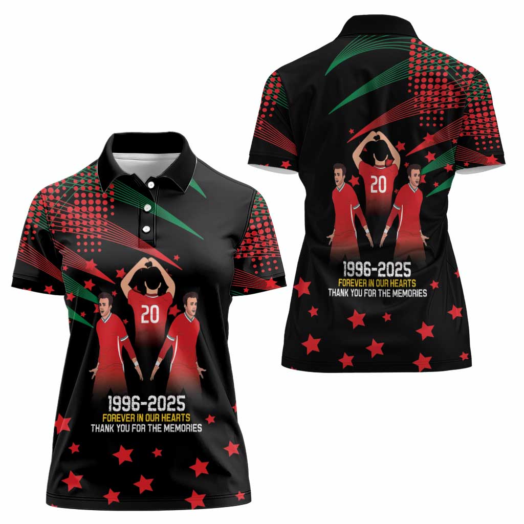 Portuguese Footballer Memorial Women Polo Shirt 1996-2025 Forever In Our Hearts - Wonder Print Shop