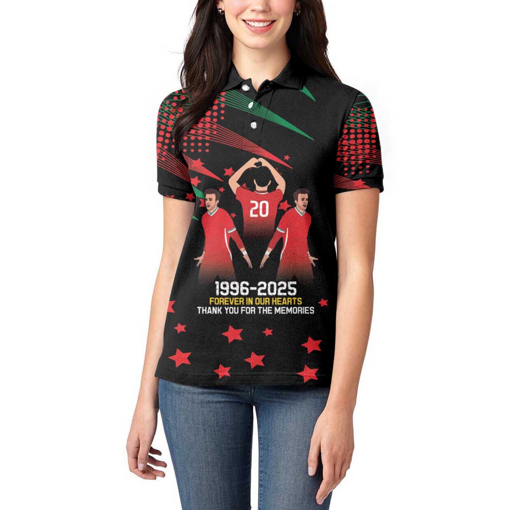 Portuguese Footballer Memorial Women Polo Shirt 1996-2025 Forever In Our Hearts - Wonder Print Shop