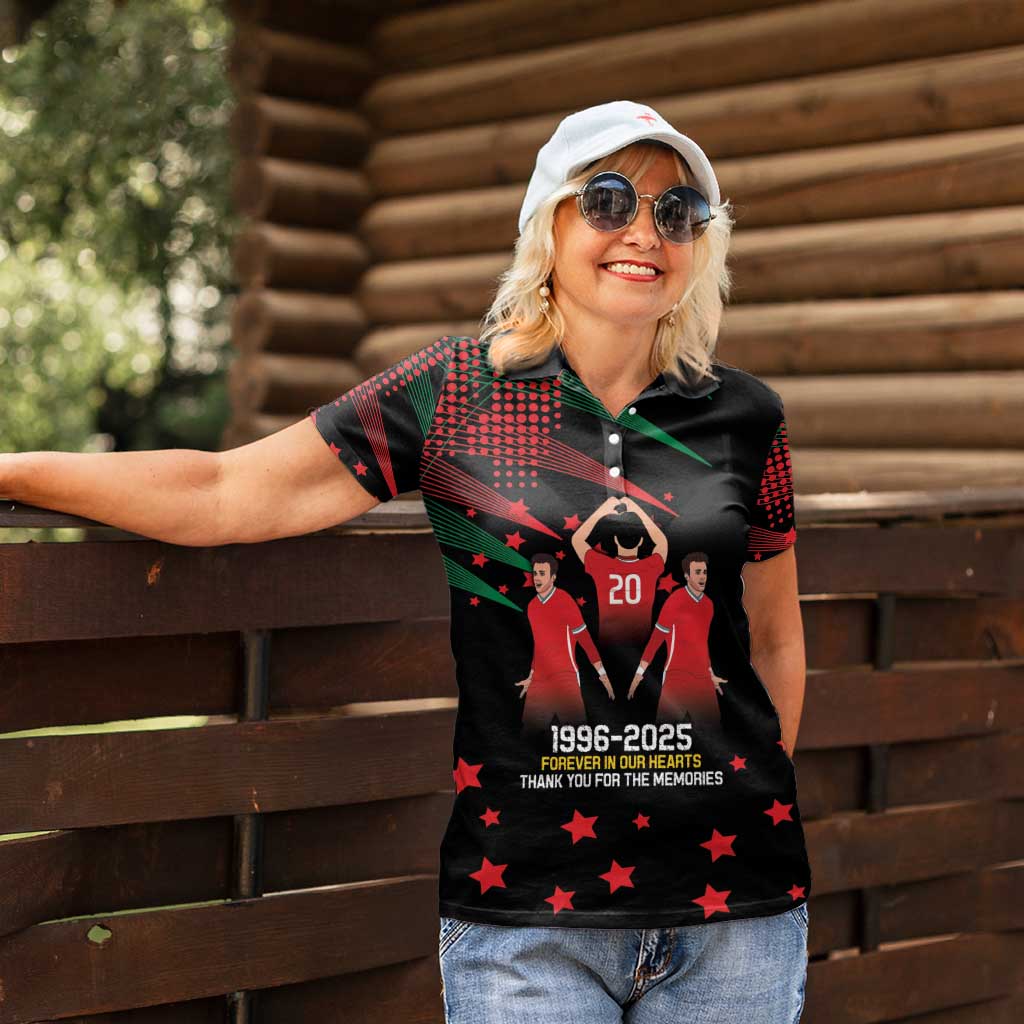 Portuguese Footballer Memorial Women Polo Shirt 1996-2025 Forever In Our Hearts - Wonder Print Shop