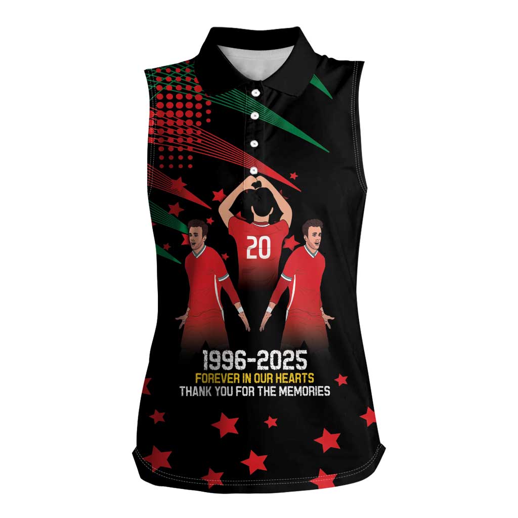 Portuguese Footballer Memorial Women Sleeveless Polo Shirt 1996-2025 Forever In Our Hearts - Wonder Print Shop