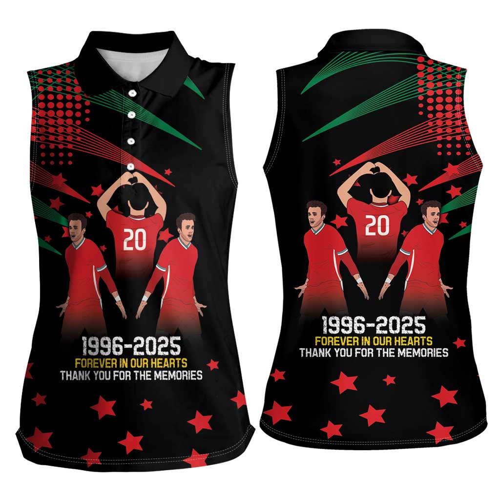 Portuguese Footballer Memorial Women Sleeveless Polo Shirt 1996-2025 Forever In Our Hearts - Wonder Print Shop