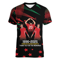 Portuguese Footballer Memorial Women V-Neck T-Shirt 1996-2025 Forever In Our Hearts - Wonder Print Shop