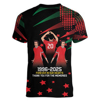 Portuguese Footballer Memorial Women V-Neck T-Shirt 1996-2025 Forever In Our Hearts - Wonder Print Shop