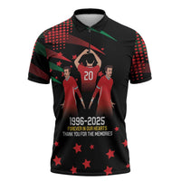 Portuguese Footballer Memorial Zipper Polo Shirt 1996-2025 Forever In Our Hearts - Wonder Print Shop