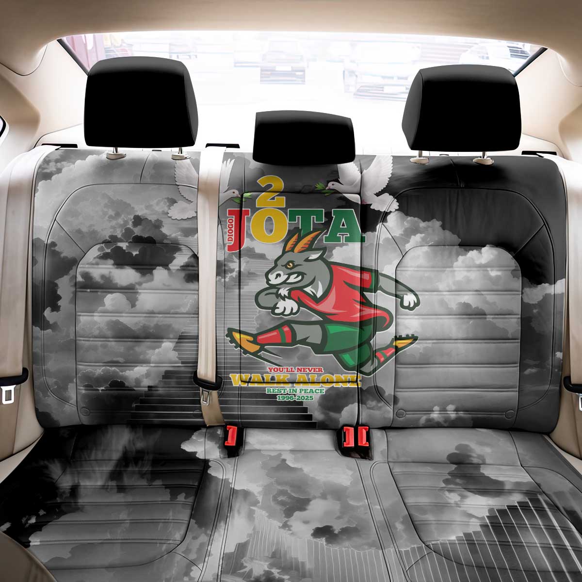 Portuguese Footballer Memorial Back Car Seat Cover You'll Never Walk Alone Rest In Peace 1996-2025 - Wonder Print Shop