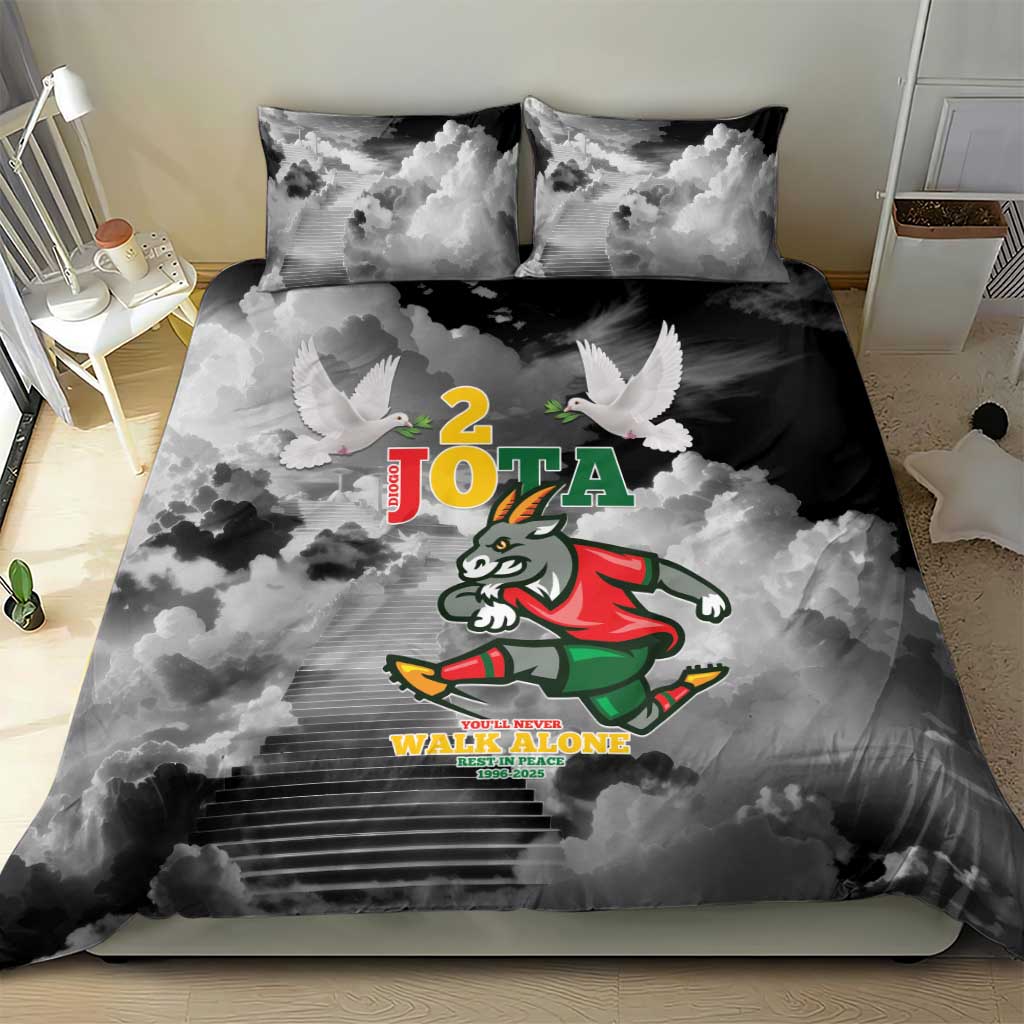 Portuguese Footballer Memorial Bedding Set You'll Never Walk Alone Rest In Peace 1996-2025 - Wonder Print Shop