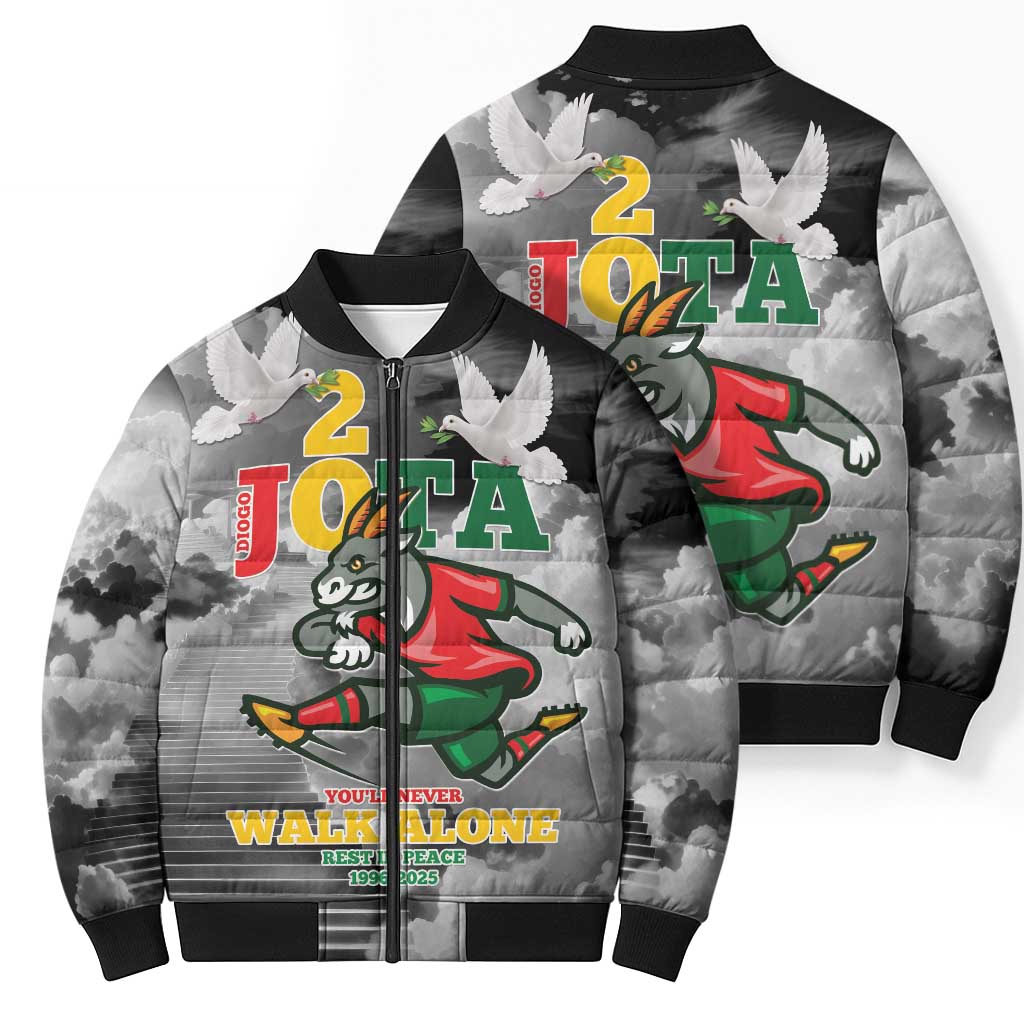 Portuguese Footballer Memorial Bomber Puffer Jacket You'll Never Walk Alone Rest In Peace 1996-2025 - Wonder Print Shop