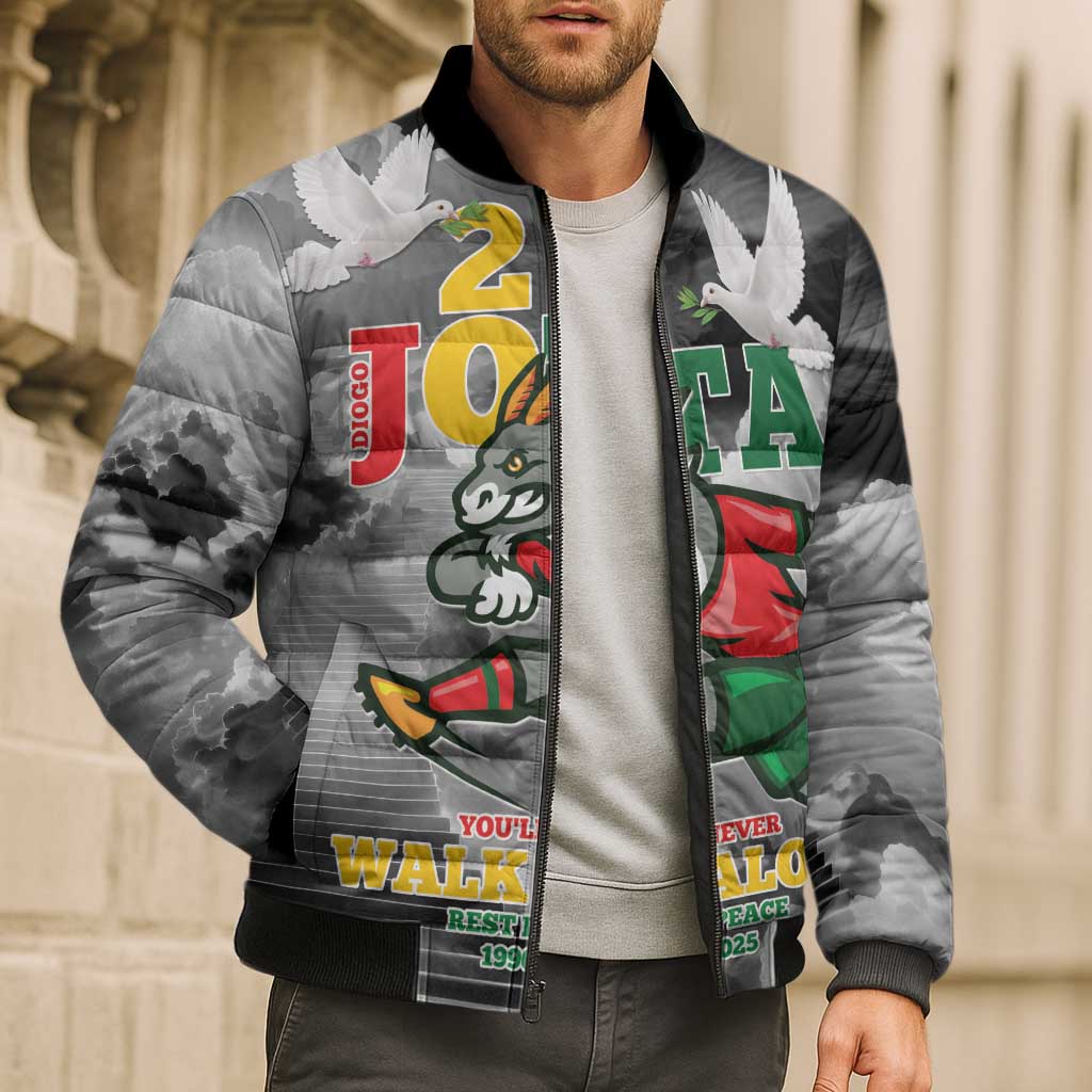 Portuguese Footballer Memorial Bomber Puffer Jacket You'll Never Walk Alone Rest In Peace 1996-2025 - Wonder Print Shop