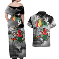 Portuguese Footballer Memorial Couples Matching Off Shoulder Maxi Dress and Hawaiian Shirt You'll Never Walk Alone Rest In Peace 1996-2025 - Wonder Print Shop