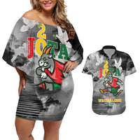 Portuguese Footballer Memorial Couples Matching Off Shoulder Short Dress and Hawaiian Shirt You'll Never Walk Alone Rest In Peace 1996-2025 - Wonder Print Shop