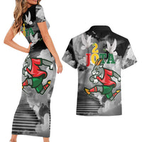 Portuguese Footballer Memorial Couples Matching Short Sleeve Bodycon Dress and Hawaiian Shirt You'll Never Walk Alone Rest In Peace 1996-2025 - Wonder Print Shop