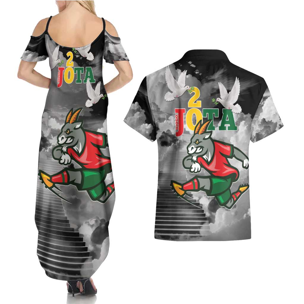 Portuguese Footballer Memorial Couples Matching Summer Maxi Dress and Hawaiian Shirt You'll Never Walk Alone Rest In Peace 1996-2025 - Wonder Print Shop