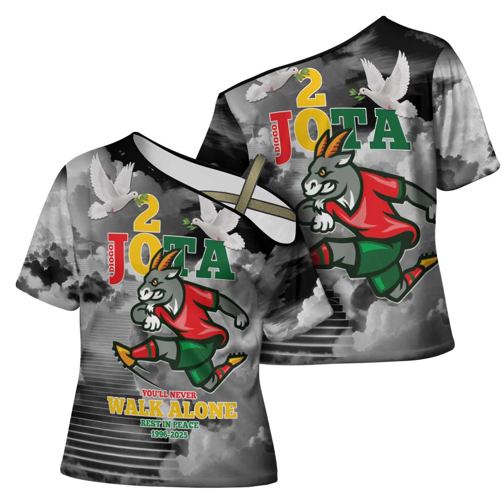 Portuguese Footballer Memorial Cross Shoulder Shirt You'll Never Walk Alone Rest In Peace 1996-2025 - Wonder Print Shop